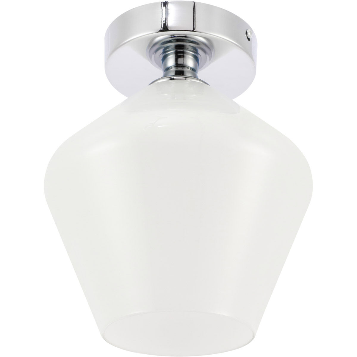 Gene 1 Light 8 inch Chrome Flush Mount Ceiling Light