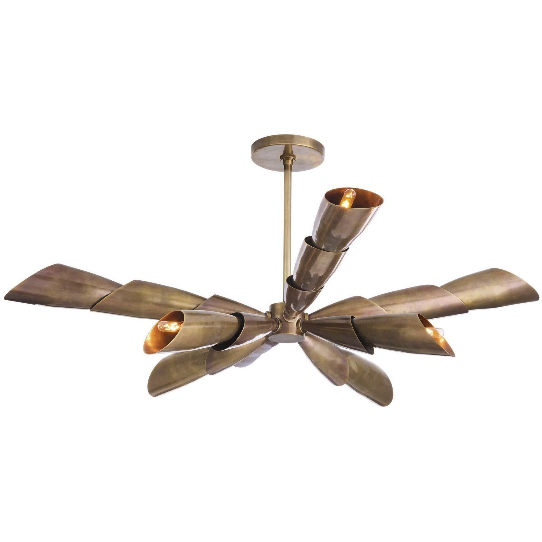 Morgan 8 Light 43.5 inch Vintage Brass Semi Flush Mount Ceiling Light