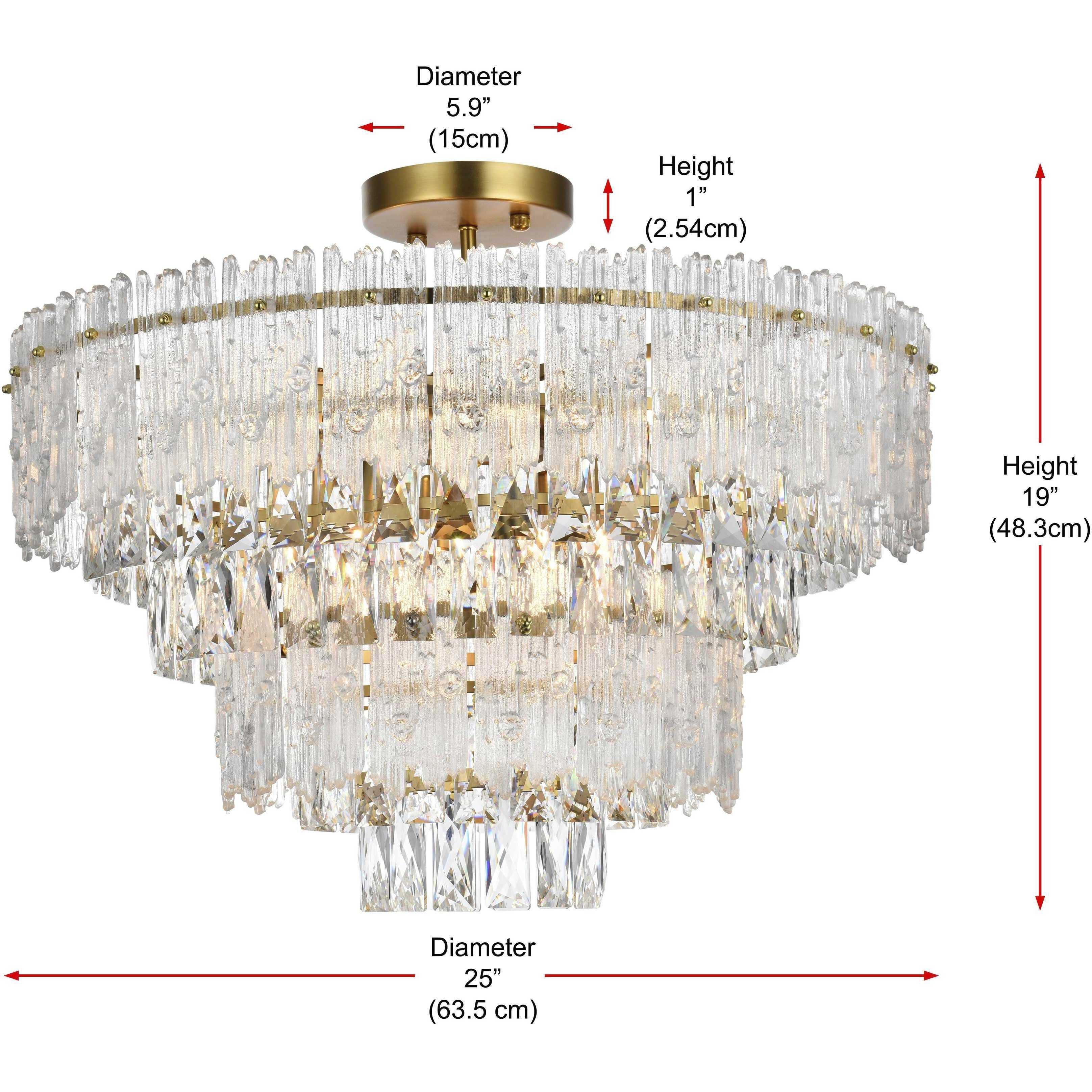Emilia 8 Light 25 inch Satin Gold Flush Mount Ceiling Light