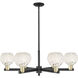Arcadia White Mouchette 6 Light 35.75 inch Black Antique Brass Chandelier Ceiling Light