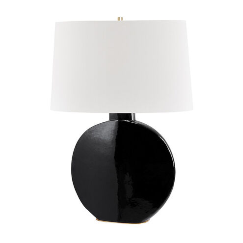 Kimball 29 inch 120 watt Aged Brass/Black Table Lamp Portable Light in Aged Brass / Black