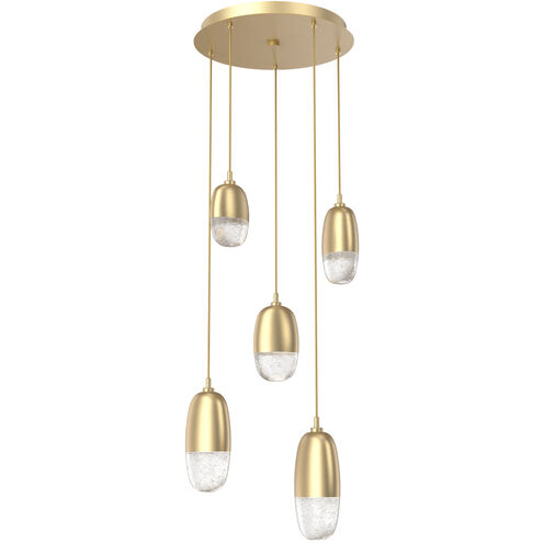 Pebble LED Gilded Brass Chandelier Ceiling Light, Multi-Port