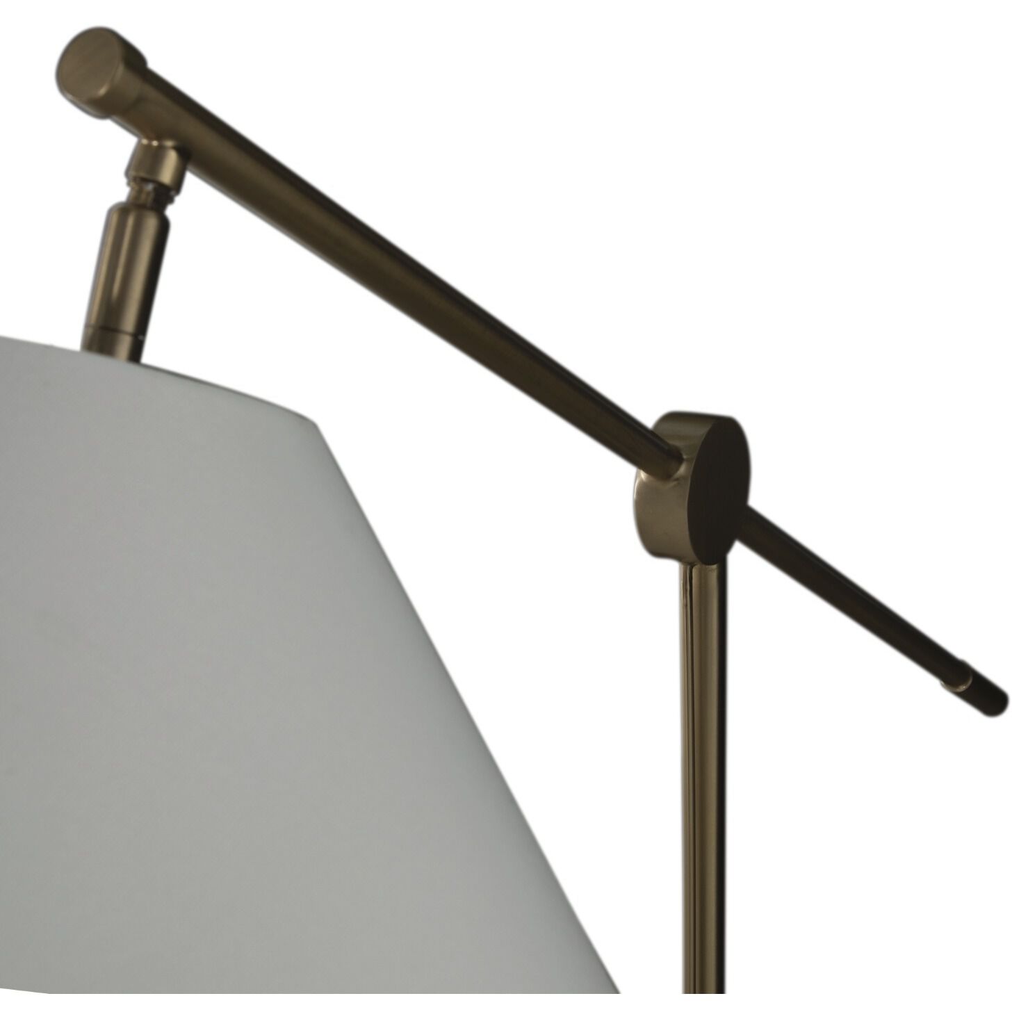 Estelle 55 inch Brass / White Linen Floor Lamp Portable Light