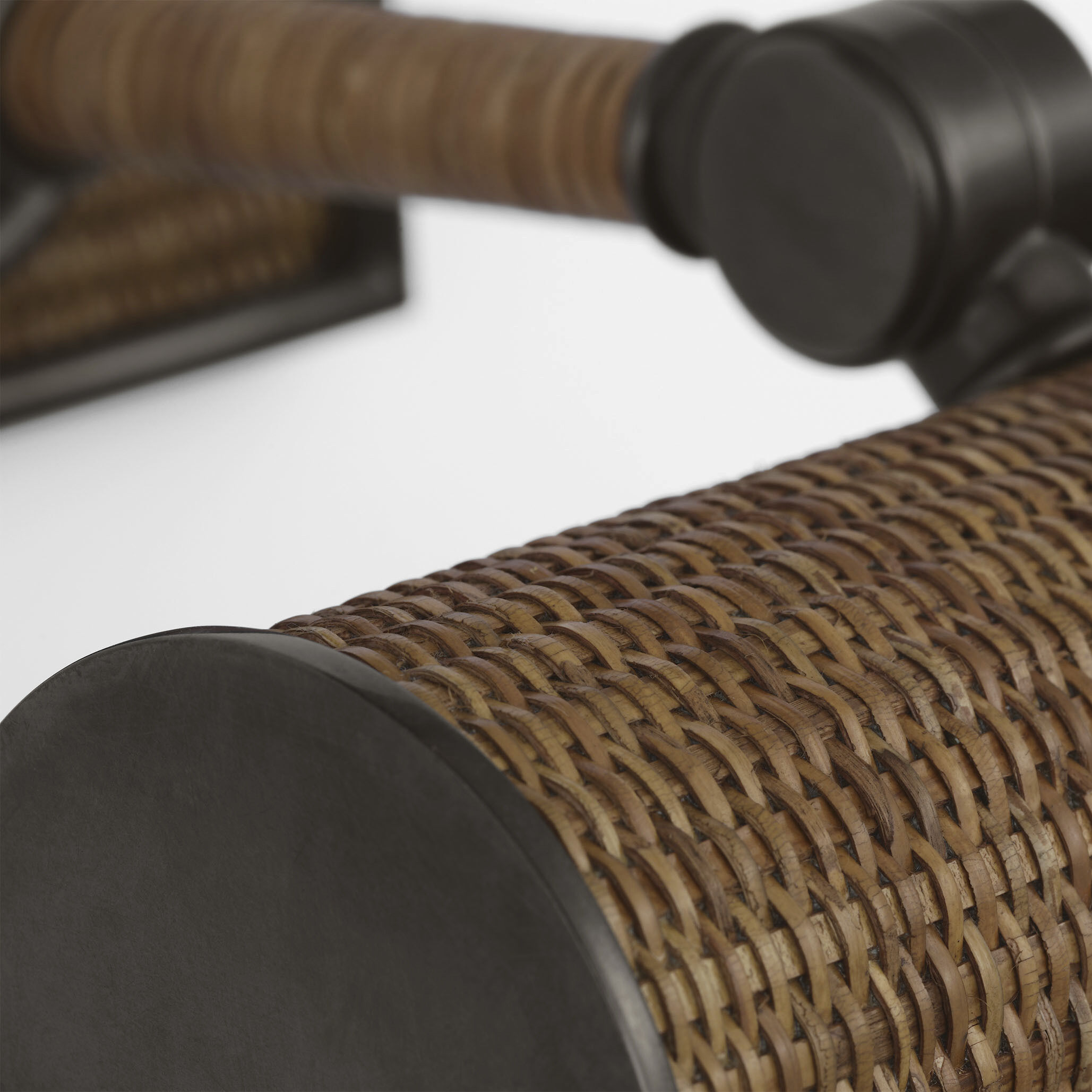 Chapman & Myers Halwell 8 watt 8 inch Bronze and Natural Woven Rattan Picture Light Wall Light