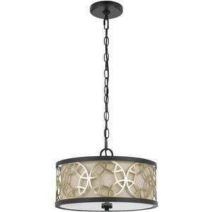 Carmel 2 Light 15 inch Rust and Antique Brass Chandelier Ceiling Light, Convertible to Semi-Flush