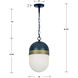 Capsule 1 Light 8 inch Matte Black and Textured Gold Pendant Ceiling Light