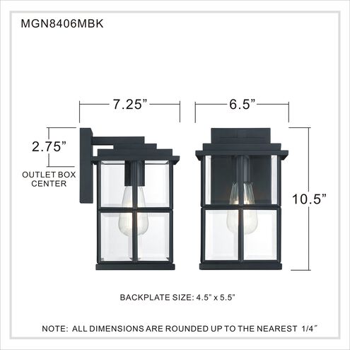 Mulligan 1 Light 11 inch Matte Black Outdoor Wall Lantern