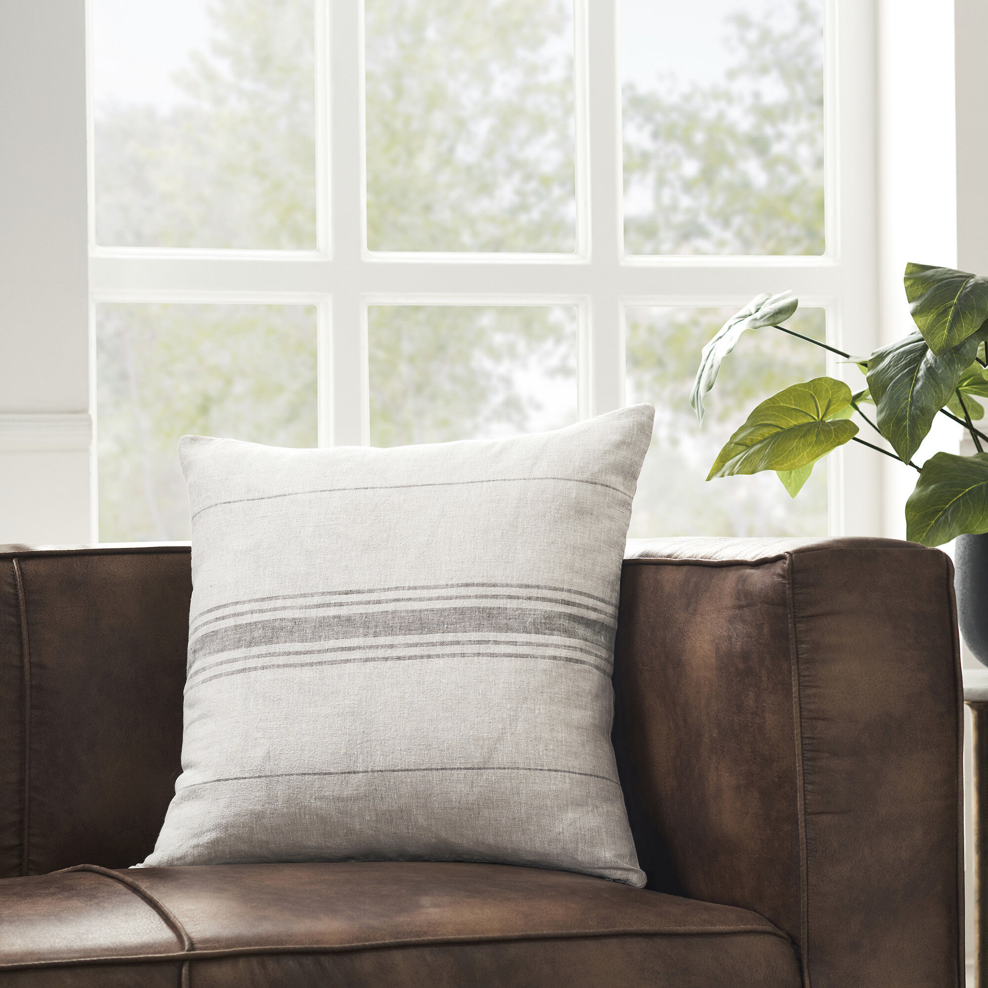 Malia 20 inch Natural and Olive Pillow