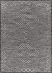 Pasadena 48 X 30 inch Charcoal Outdoor Rug in 2 x 4, Rectangle