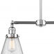 Franklin Restoration Small Cone LED 21 inch Polished Chrome Chandelier Ceiling Light in Seedy Glass, Franklin Restoration
