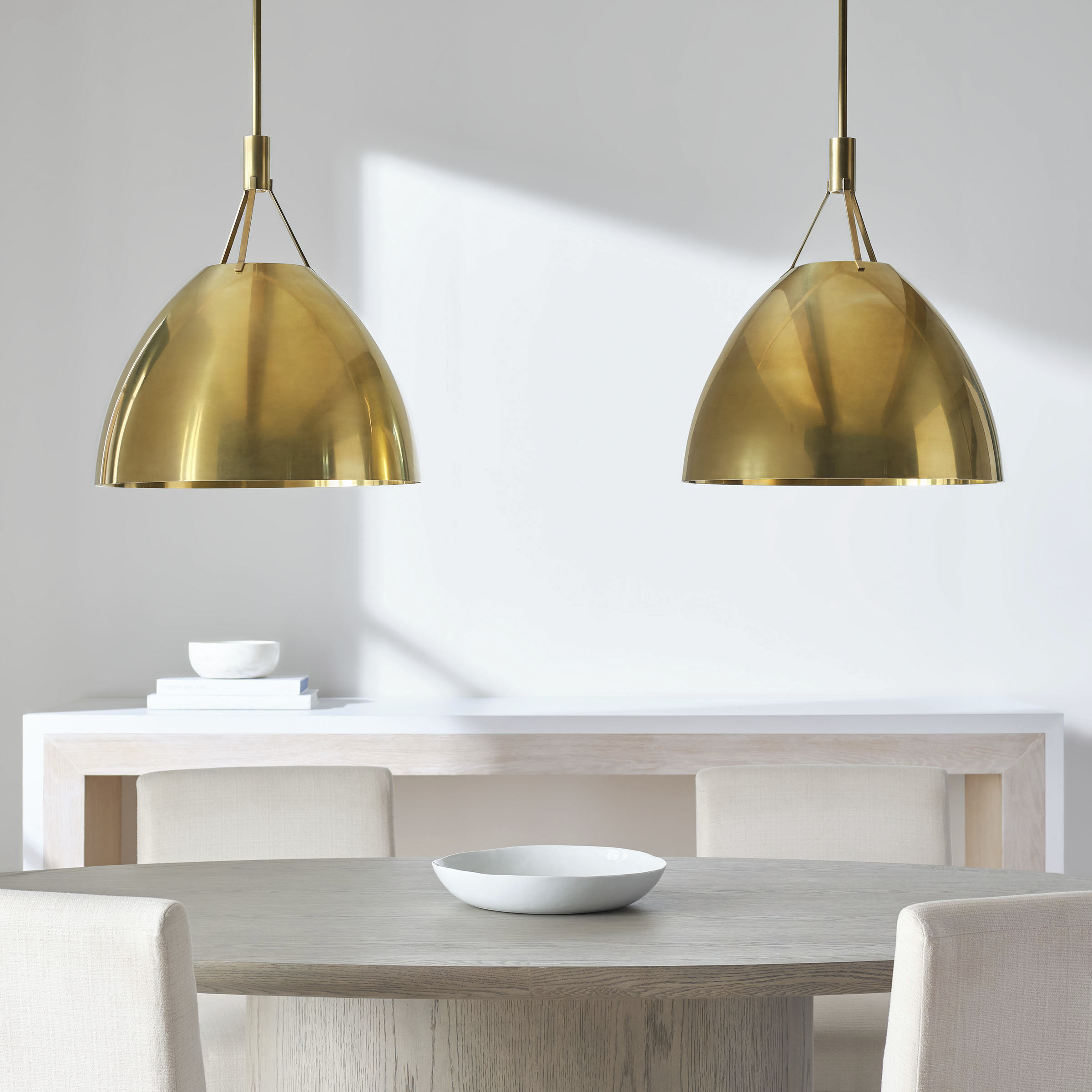 Sean Lavin Sospeso Line-Voltage Pendant Ceiling Light in Natural Brass