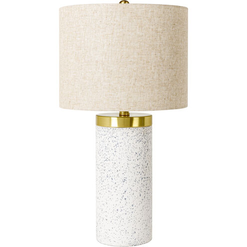 Vejle 24.5 inch 100 watt Blue and Metallic Brass Table Lamp Portable Light