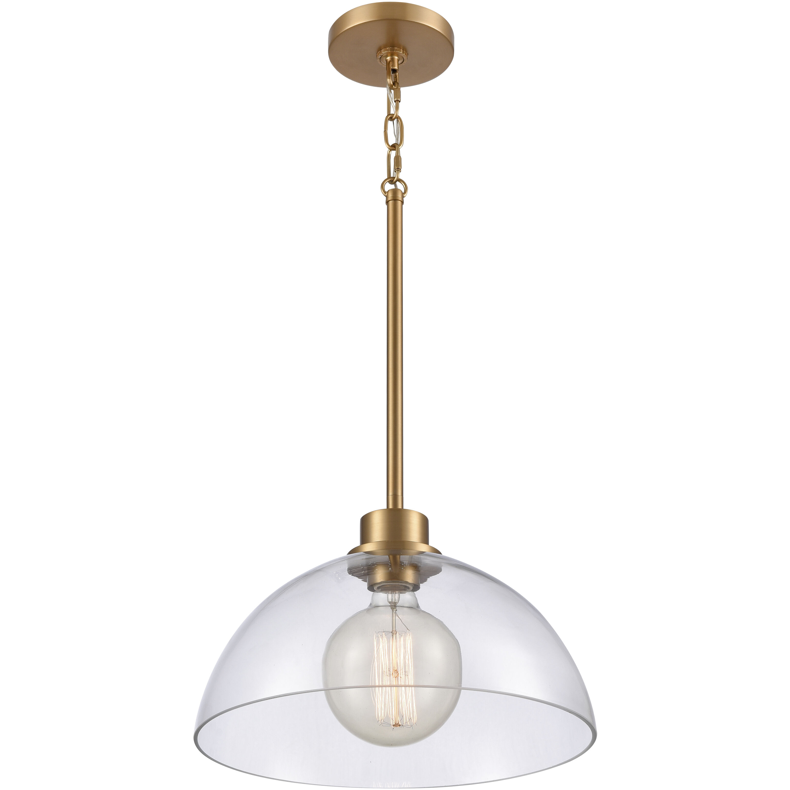 Julian 1 Light 14 inch Brushed Gold Pendant Ceiling Light