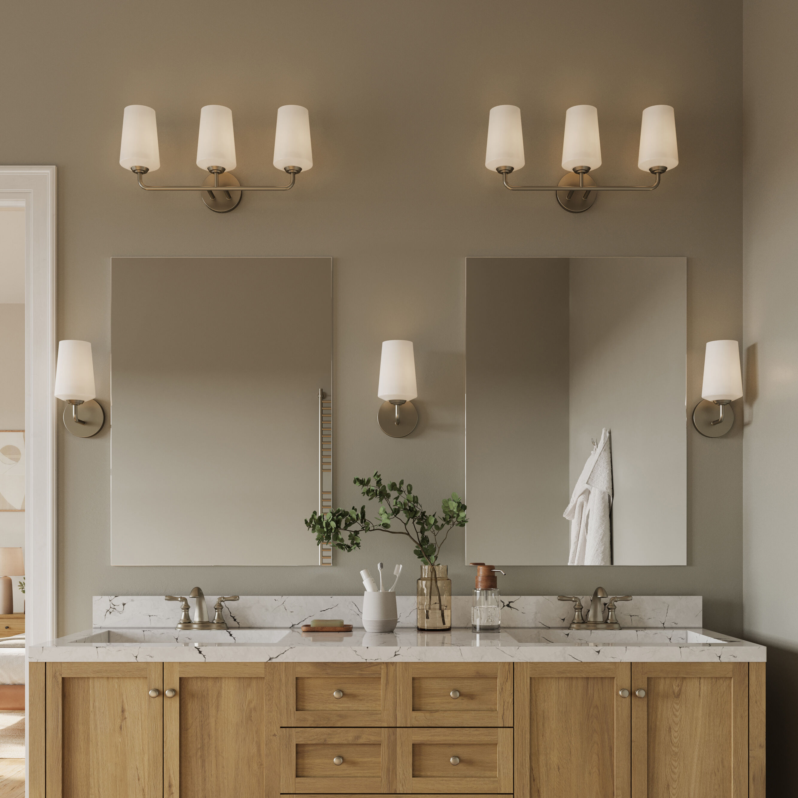 Celino 3 Light 23.25 inch Brushed Nickel Vanity Light Wall Light