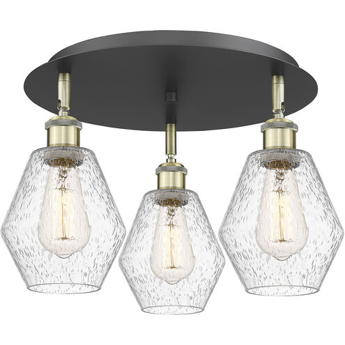 Cindyrella 3 Light 17.75 inch Black Antique Brass Flush Mount Ceiling Light in Seedy