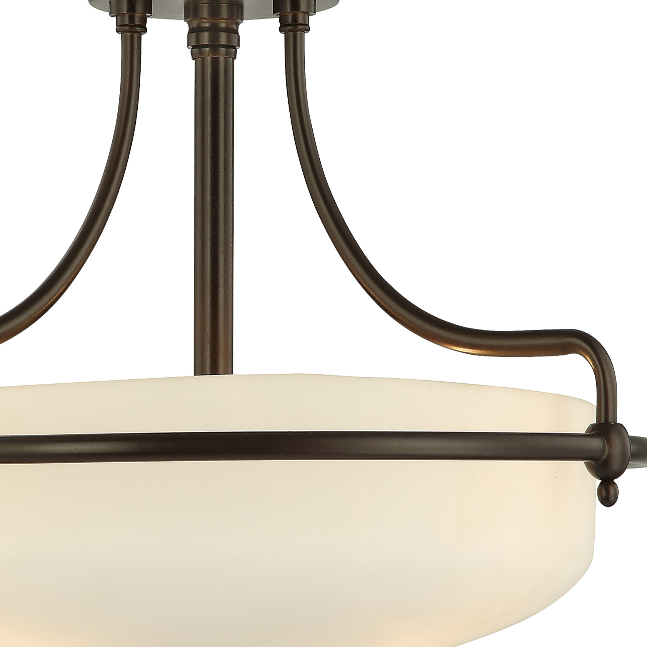 Griffin 3 Light 17 inch Palladian Bronze Semi-Flush Mount Ceiling Light