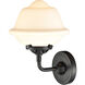 Nouveau Small Oxford 1 Light 8 inch Oil Rubbed Bronze Sconce Wall Light in Matte White Glass, Nouveau