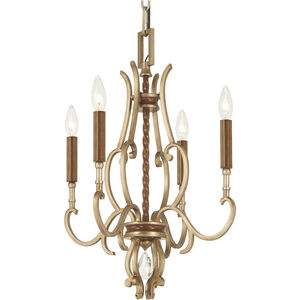 Magnolia Manor 4 Light 16.5 inch Pale Gold with Distressed Bronze Chandelier Ceiling Light