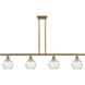 Ballston Small Deco Swirl 4 Light 46 inch Brushed Brass Island Light Ceiling Light, Ballston