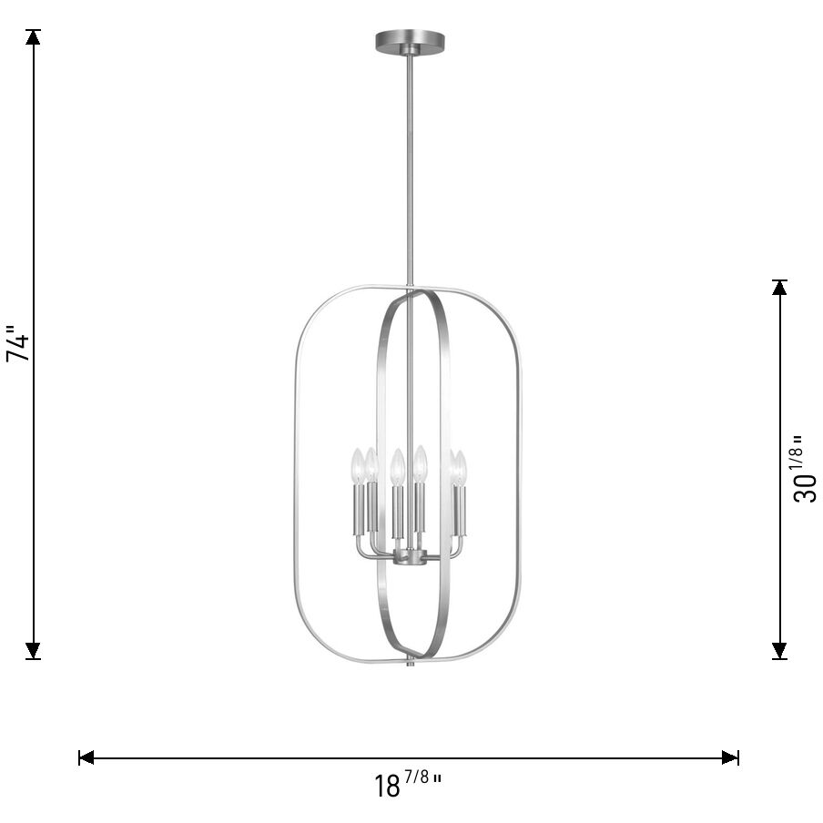 Loretto 6 Light 18.88 inch Brushed Nickel Chandelier Ceiling Light