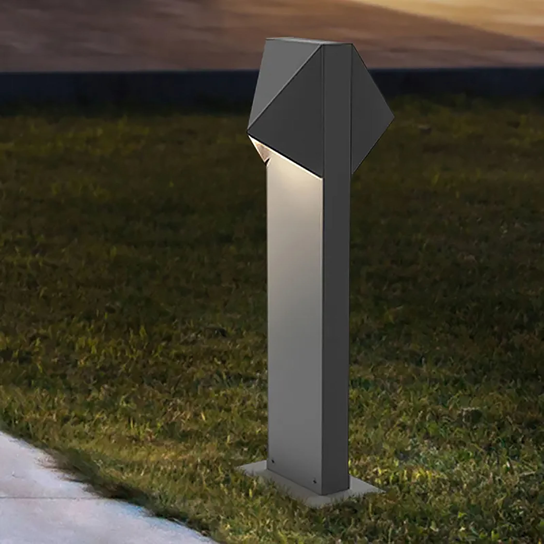 Triform Compact 12V 20 watt Textured Gray Bollard