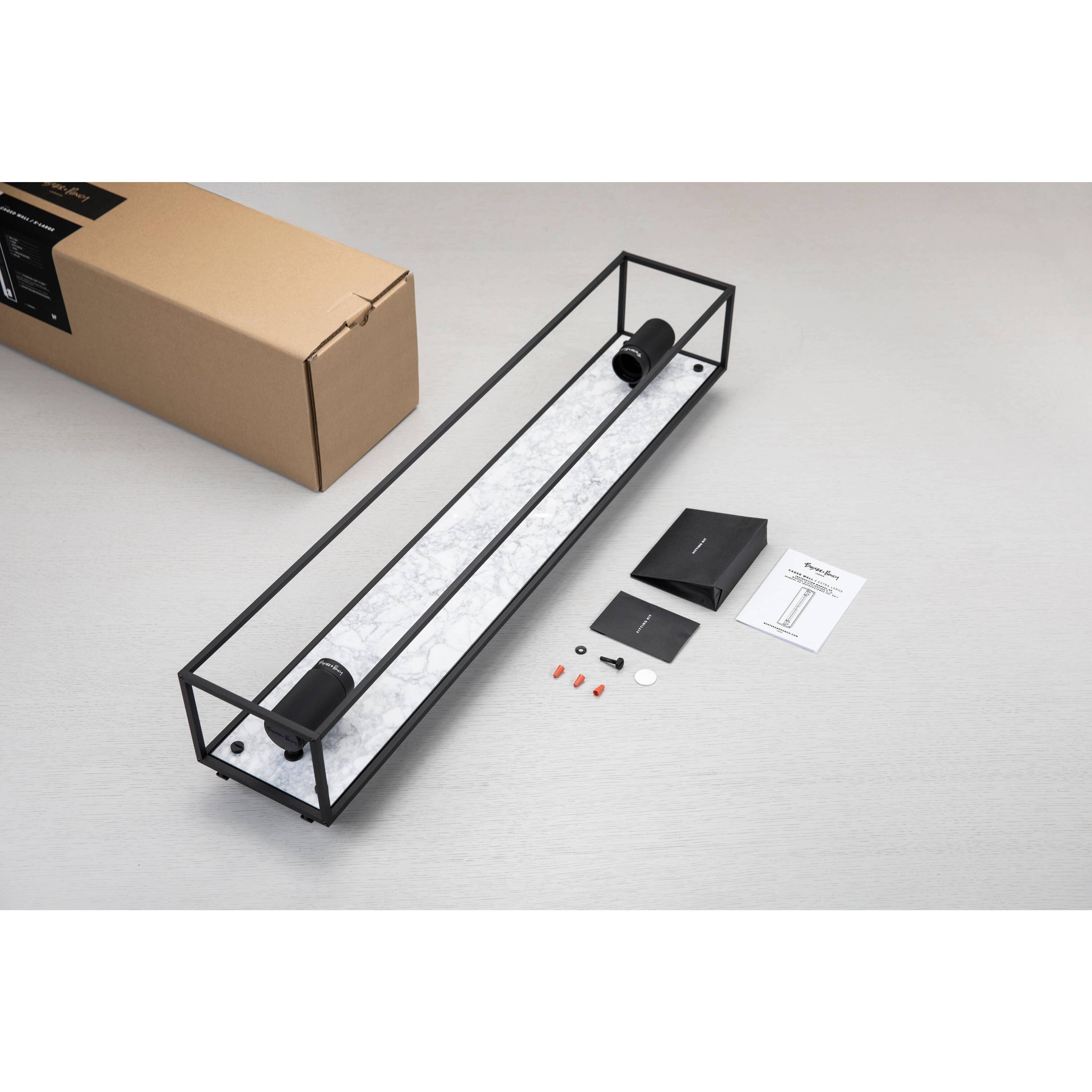 Caged Wall Light in White Marble