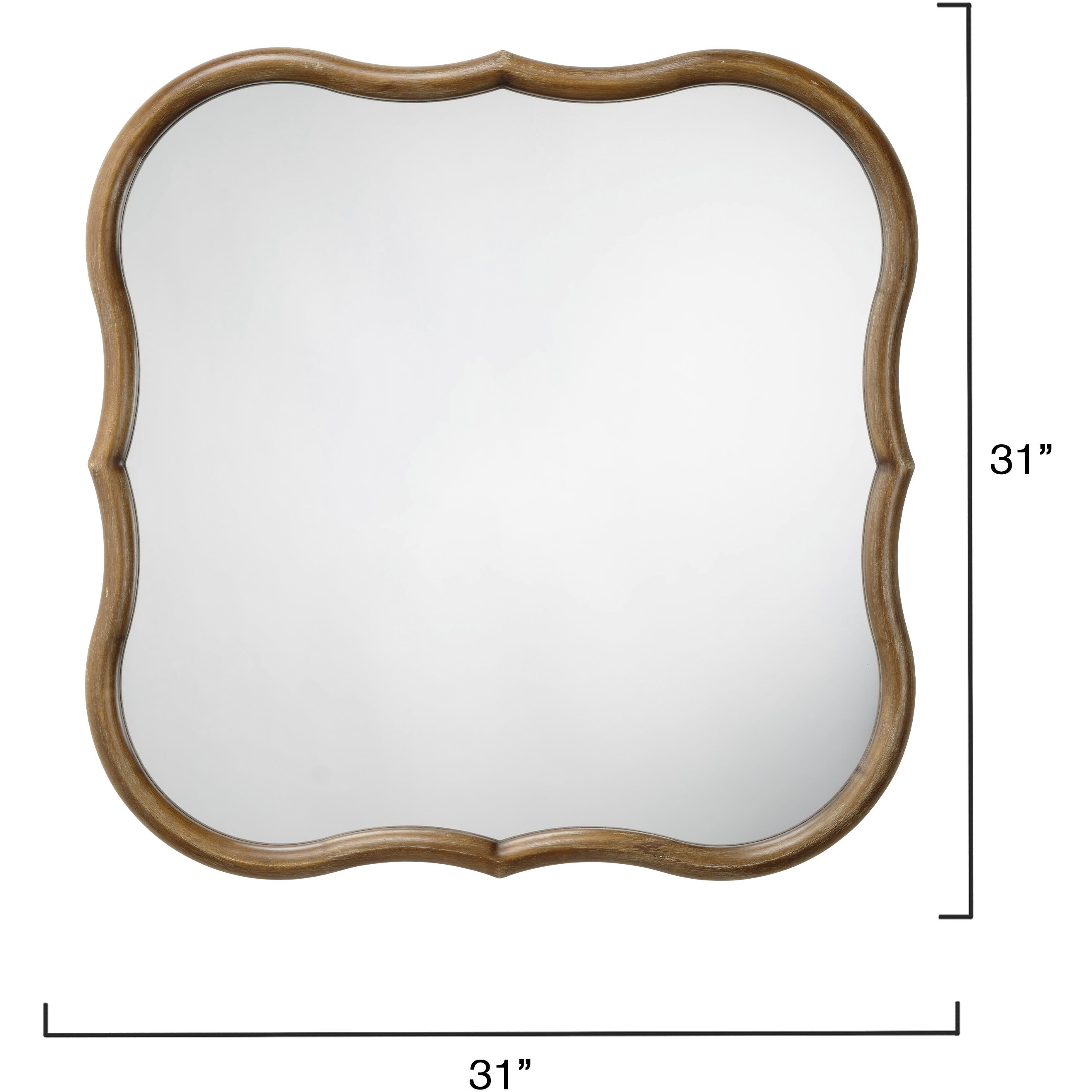 Daisy 31 X 31 inch Natural Wood Mirror