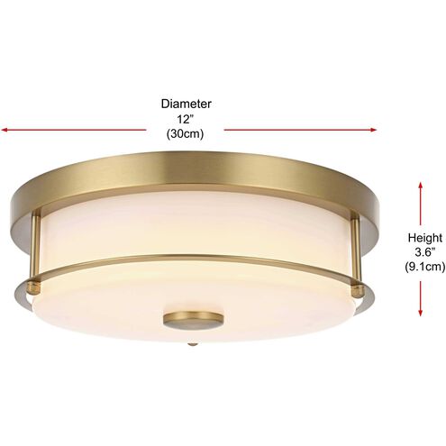 Kolson 1 Light 12 inch Satin Gold Flush Mount Ceiling Light