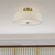 Monroe 3 Light 15 inch Antique Brass Semi Flush Mount Ceiling Light, Large