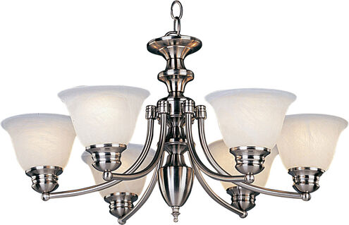 Malaga 6 Light 26 inch Satin Nickel Single Tier Chandelier Ceiling Light