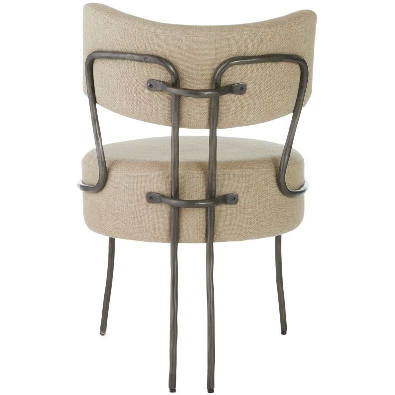 Enid Oatmeal Linen and Natural Iron Chair