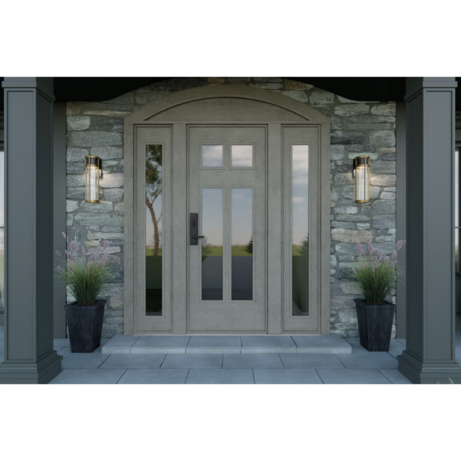 Camillo LED 20 inch Black Textured Outdoor Wall, Large