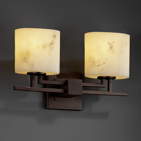 Lumenaria 2 Light 16.5 inch Dark Bronze Bath Bar Wall Light in Oval, Incandescent