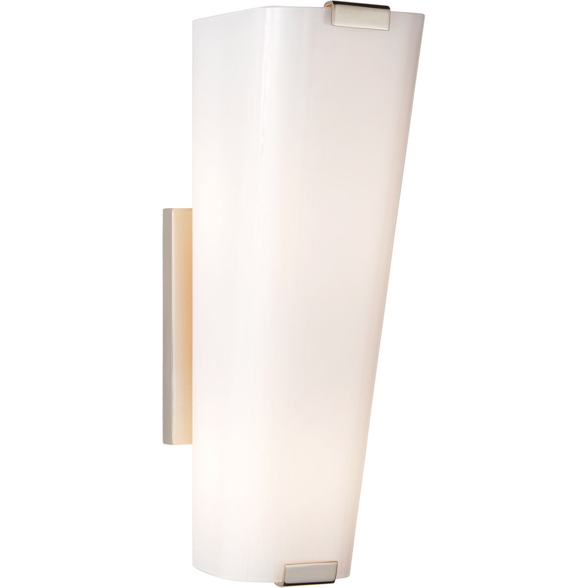 AERIN Alpine 2 Light 5.25 inch Polished Nickel Single Bath Sconce Wall Light in White Glass