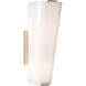 AERIN Alpine 2 Light 5.25 inch Polished Nickel Single Bath Sconce Wall Light in White Glass