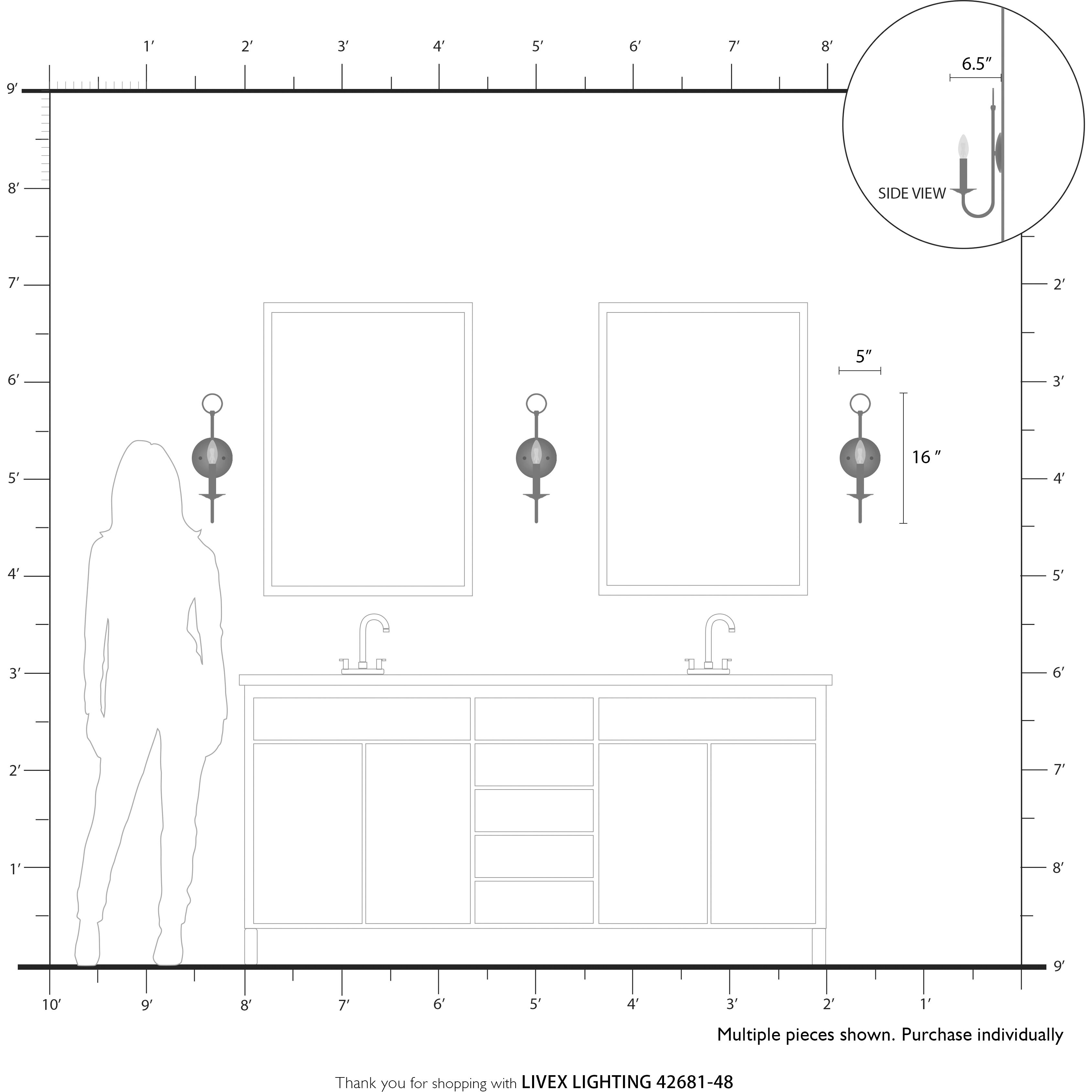 Estate 1 Light 5 inch Antique Gold Leaf Wall Sconce Wall Light, Single