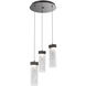 Parallel LED 16.5 inch Graphite Chandelier Ceiling Light in Clear Granite, 2700K LED, Round Multi-Port