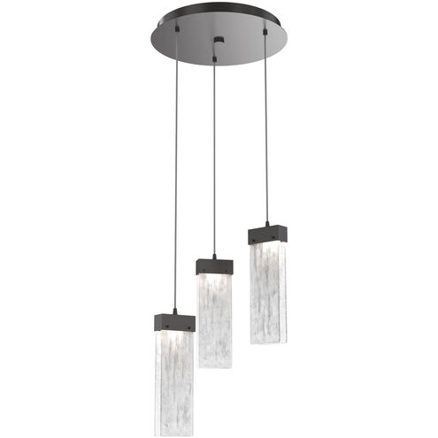 Parallel LED 16.5 inch Graphite Chandelier Ceiling Light in Clear Granite, 2700K LED, Round Multi-Port