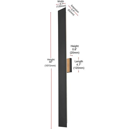 Waylen 2 Light 40 inch Black Outdoor Wall Sconce