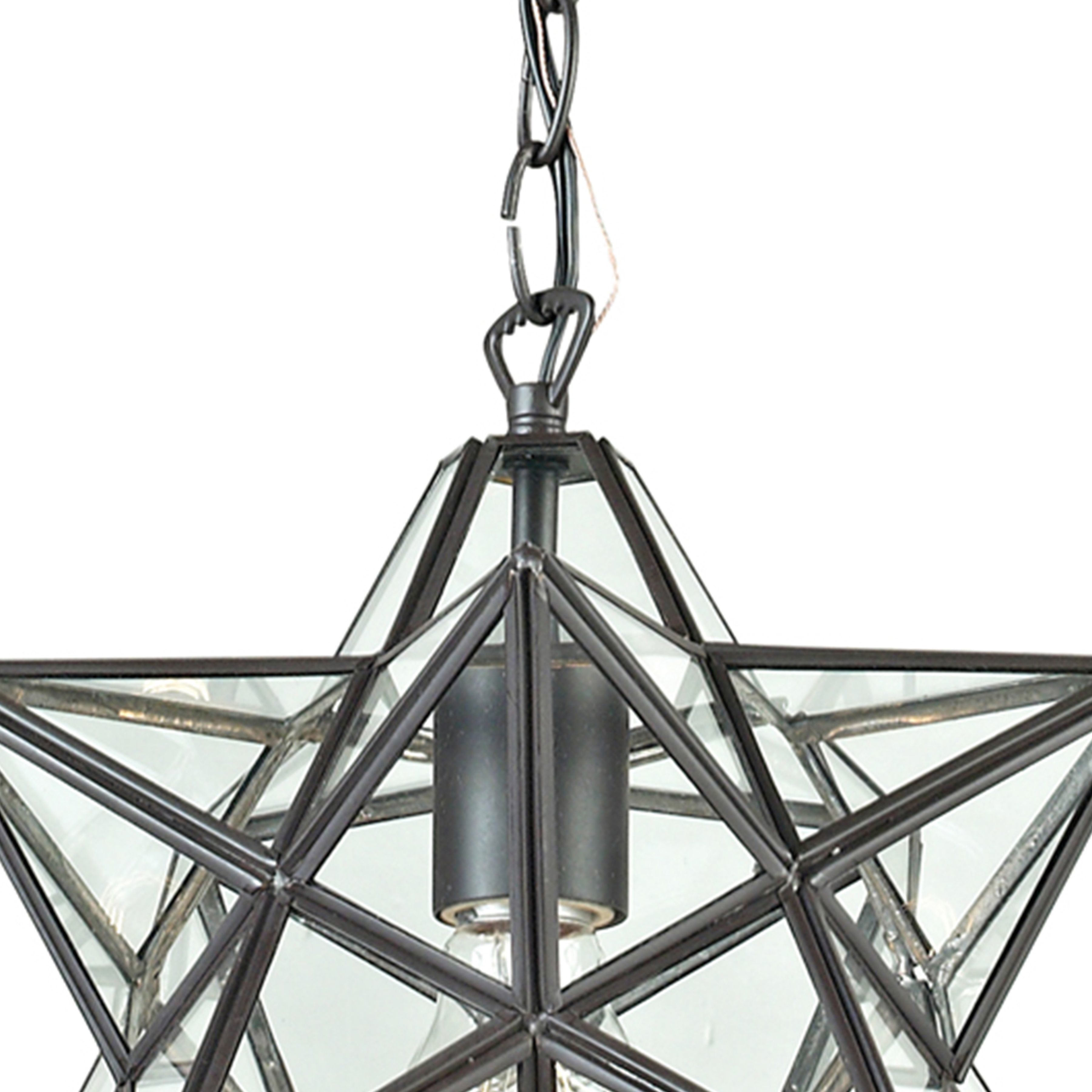 Moravian Star 1 Light 9 inch Oil Rubbed Bronze Mini Pendant Ceiling Light