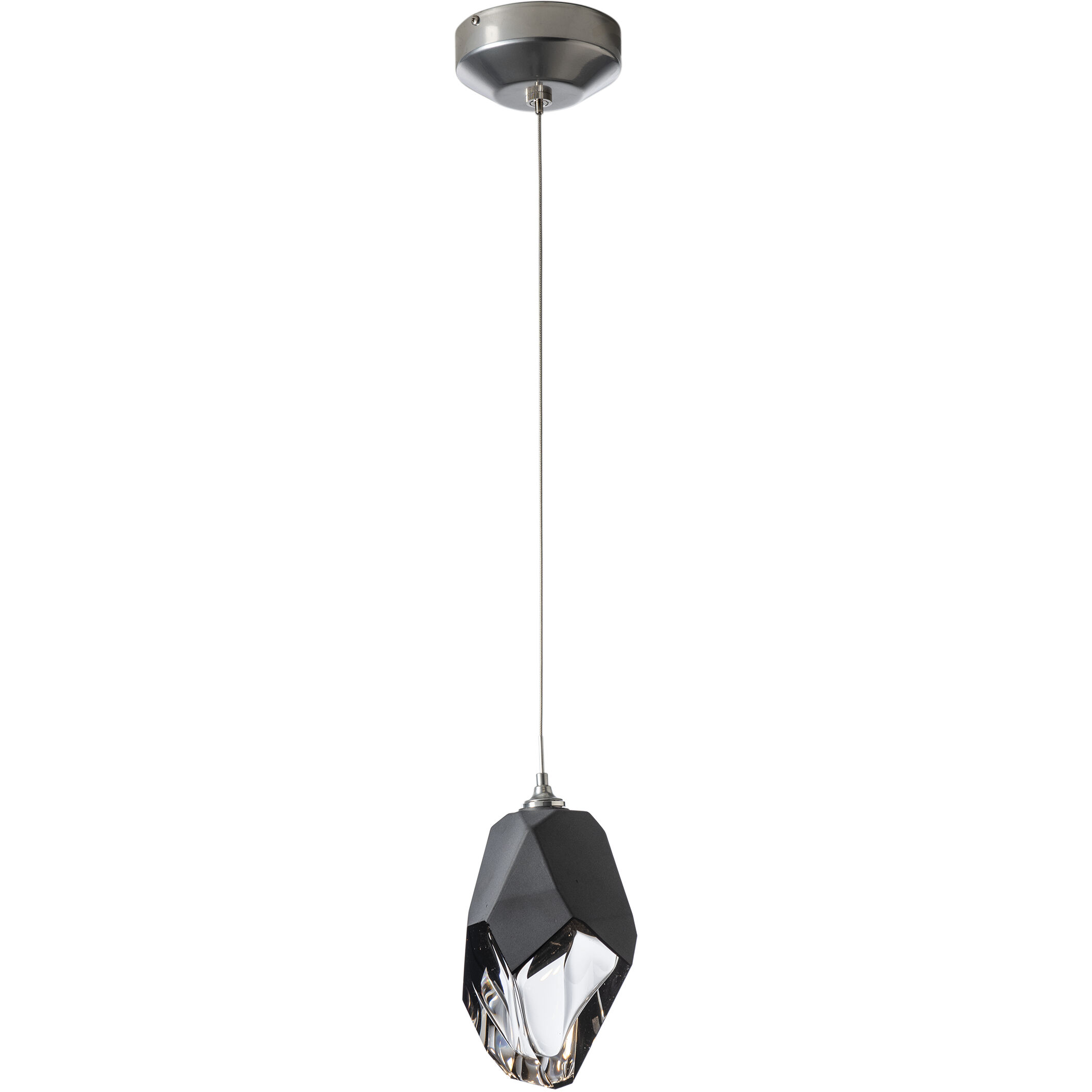 Chrysalis 1 Light 6.1 inch Sterling Mini Pendant Ceiling Light in Black Crystal, Large