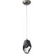 Chrysalis 1 Light 6.1 inch Sterling Mini Pendant Ceiling Light in Black Crystal, Large