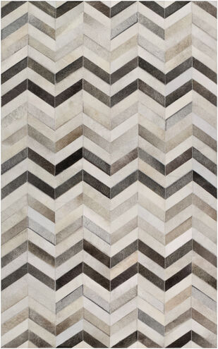 Trail 96 X 60 inch Ivory/Medium Gray/Charcoal/Taupe/Light Gray/Khaki Rugs, Hair On Hide
