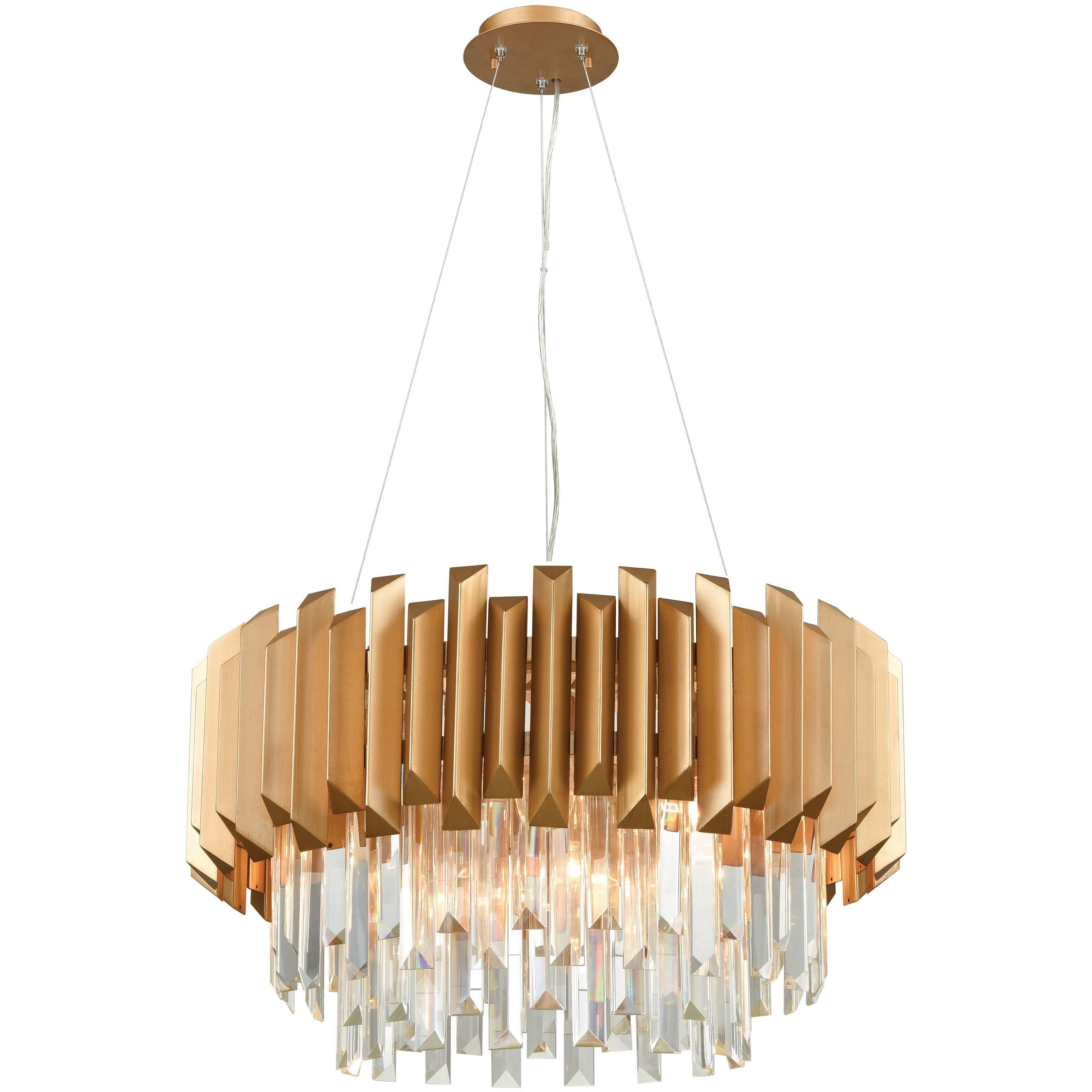 Seneca Falls 6 Light 26 inch Matte Gold Chandelier Ceiling Light