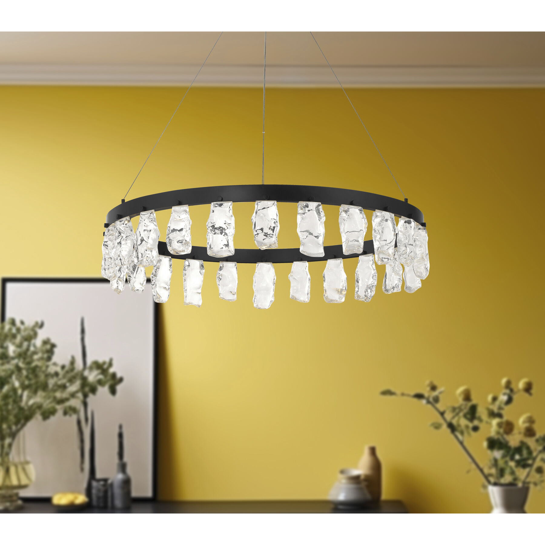 Artic Glacier LED 33.25 inch Coal Chandelier Ceiling Light