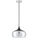 Orian 1 Light 12 inch Chrome and Black Pendant Ceiling Light