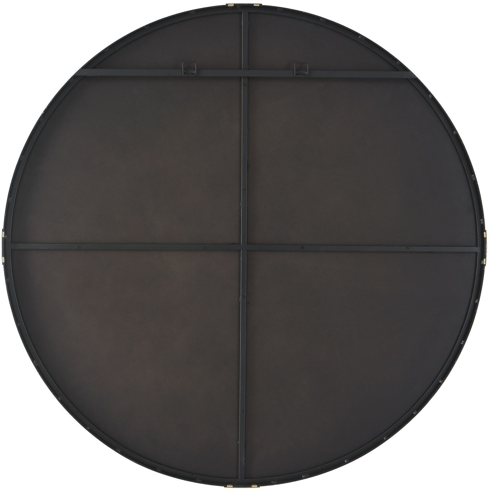 Clip 42.5 X 42.5 inch Satin Black and Antiqued Gold Leaf Mirror