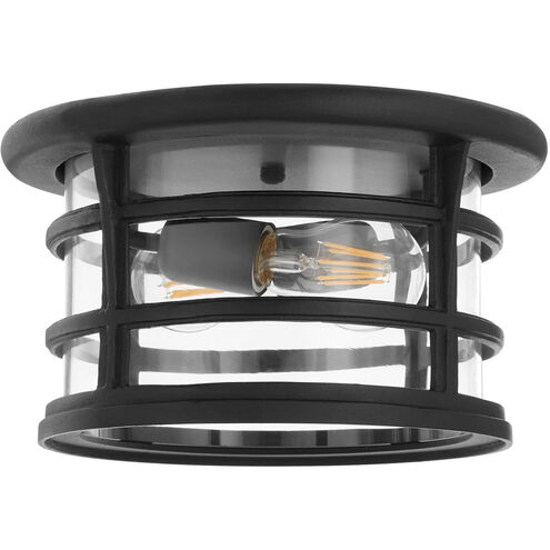 Haley 2 Light 11 inch Noir Outdoor Flush Mount
