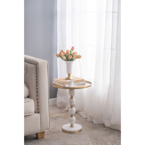 Anita 16.1 inch Gold/White Side Table