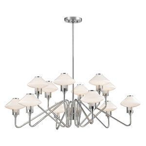 Knowles LED 43 inch Polished Nickel Chandelier Ceiling Light, White